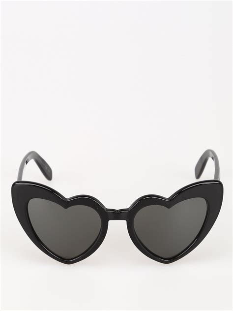 black ysl heart sunglasses|saint laurent flat top sunglasses.